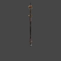 Intricate Copper And Black Metal Sword With Lotus Shaped Ornaments And Ornate Carvings