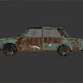 Rusty Turquoise Vintage Car With Weathered Body And Classic Design