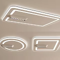 Modern Ceiling Lights With Square And Round Designs 3d model