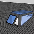 Detached Villa Tiled Roof Featuring Open Skylight And Green Trees Blue Sky