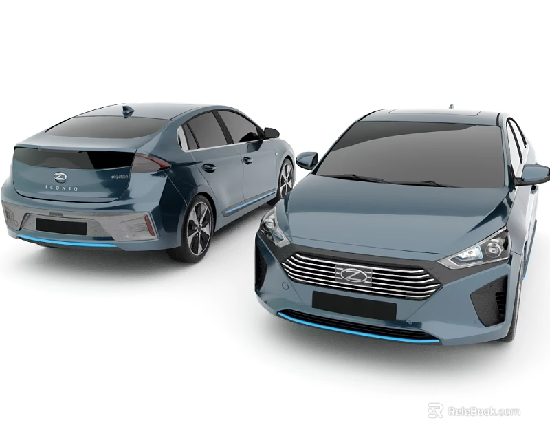 Modern Blue Hyundai Cars Showcasing Sleek Exterior 3d model 