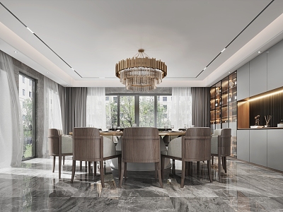 Modern private dining room model