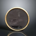 Round Decorative Mirror With Gold Frame And Black Surface For Home Furniture