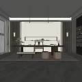 New Chinese Style Tea Room Tea Room Study Tea Table 3d model