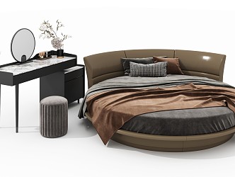 Modern Round Bed 3d model