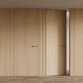 Modern Wooden Cabinet With Sliding Doors And Natural Wood Grain Design