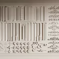 French plaster line carved plaster component post lamp panel corner line 3d model