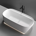 Modern White Bathtub With Integrated Bottom Lighting 3d model