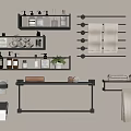 Stylish Bathroom Accessories With Towel Racks Shelves Bottles And Towels