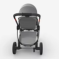 Gray Baby Stroller With Canopy Black Frame And Modern Design Features 3d model