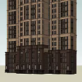 Modern High Rise Residential Building 3D Architectural Model With Exterior Windows Design