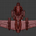 Red and Gray Fighter Jet With Multiple Engines Detailed Wings and Cockpit Design