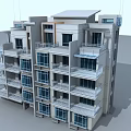 Modern Semi Detached Villa Exterior With Multiple Balconies And Large Glass Windows