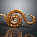 Golden Spiral Decorative Home Ornament With Sleek Curved Modern Design