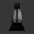 Vintage Rustic Lantern With Glass Shade And Metal Frame Design