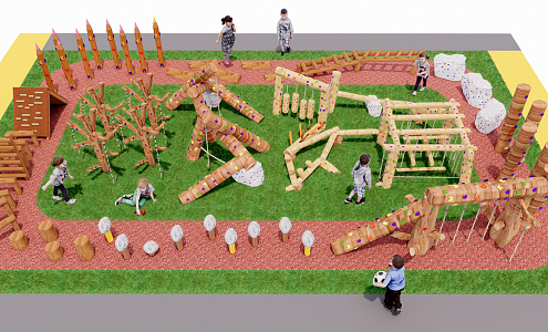 Modern Amusement Park Outdoor Children's Park Amusement Facilities Climbing Recreation Facilities 3d model