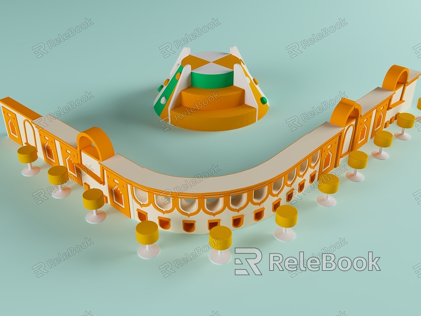 Slide Theme Children's Park Playground Children's Park Amusement Park Entrance model