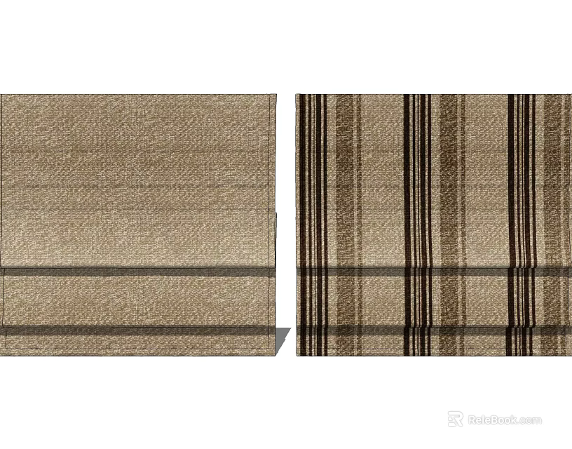 Stylish Roman Blinds with Textured and Striped Patterns for Home Decoration 3d model 