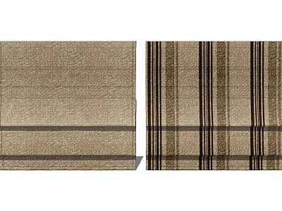 Stylish Roman Blinds with Textured and Striped Patterns for Home Decoration 3d model