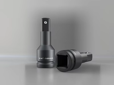 Black 3/4 Inch Socket Wrenches With 1000ft lb Torque In Standing And Lying Position 3d model