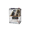 Sturdy Metal Storage Shelf With Various Books And Decorative Covers