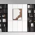 Modern Bookcase Decorative Cabinet Three-dimensional Hanging Painting Ornaments Combination 3d model