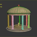 Stone Gazebo With Classic Design Dome Roof Columns And Circular Base