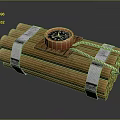 Brown Outdoor Clothing With Silver Straps And Orange Compass Decoration