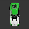 Vintage Green And Silver Two Door Sports Car With Sleek Design And Glossy Exterior
