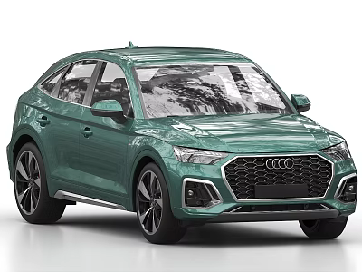 Green Audi SUV Modern Sporty Exterior Design With Sleek Lines And Alloy Wheels 3d model