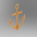 Golden Anchor Shaped Textured Decorative Ornament Set For Home Interior Decoration