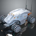 Futuristic Utility Vehicle With Sleek Design Large Tires And Antenna