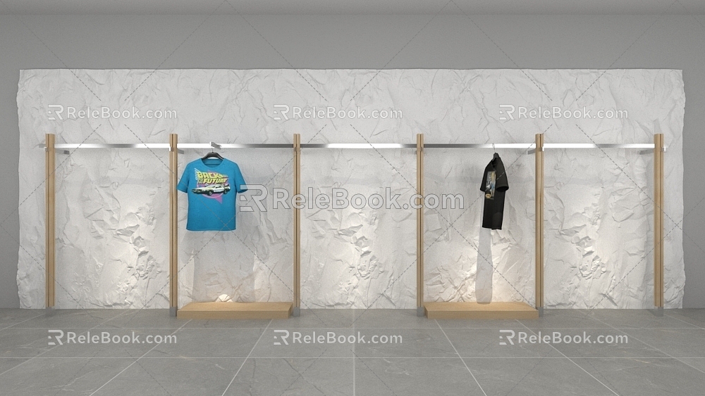 Clothing Store Wall Shelves model