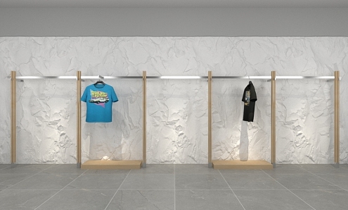 Clothing Store Wall Shelves 3d model