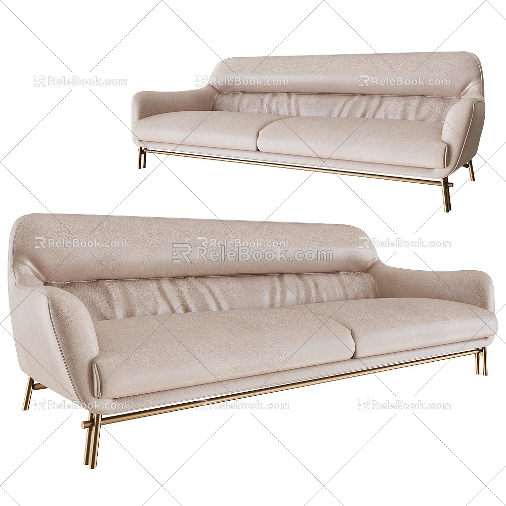 European-style Leather Sofa Cloud Sofa European-style Fabric Sofa American-style Office Sofa Living Room Sofa Bean Curd Block Sofa 3d model