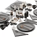 Modern Tableware Set With Plates Cutlery Glasses Napkins And Stylish Arrangement