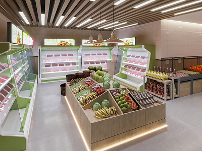 Modern Supermarket Fresh Supermarket 3d model