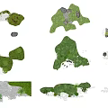Various Flower and Plant Layouts With Greenery Areas And Stone Accents