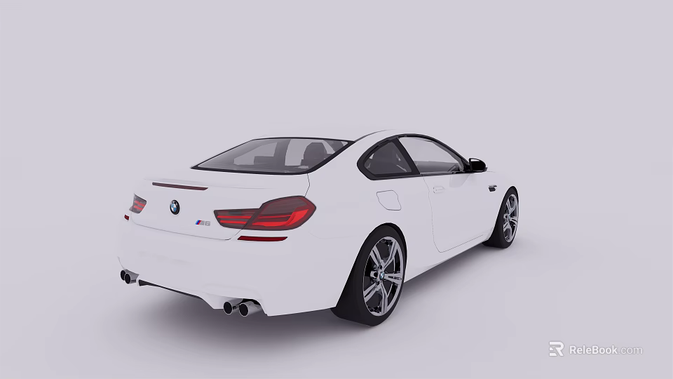 White Two Door Sports Car Featuring Sleek Rear Design Stylish Taillights And Alloy Wheels 3d model 