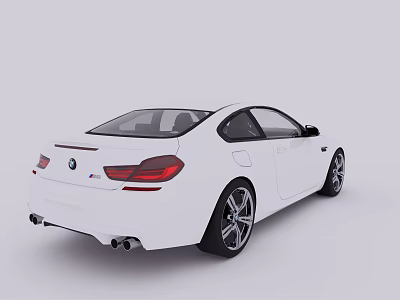 White Two Door Sports Car Featuring Sleek Rear Design Stylish Taillights And Alloy Wheels 3d model