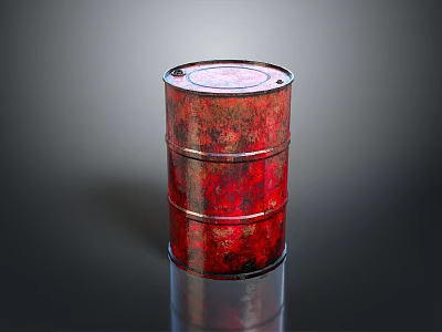 Rusty Red Barrel For Storing Homemade Food Ingredients In Pantry 3d model