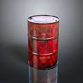 Rusty Red Barrel For Storing Homemade Food Ingredients In Pantry