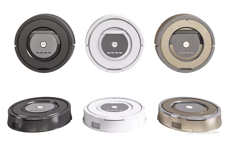 Robotic Vacuum Cleaners In Various Colors And Modern Styles For Home Cleaning Use 3d model 
