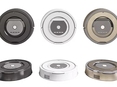 Robotic Vacuum Cleaners In Various Colors And Modern Styles For Home Cleaning Use 3d model