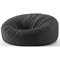 Plush Black Round Bean Bag Chair With Soft Comfortable Cozy Design 3d model