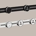 Modern Track Sockets With Black And White Adjustable Outlet Modules On Wall 3d model