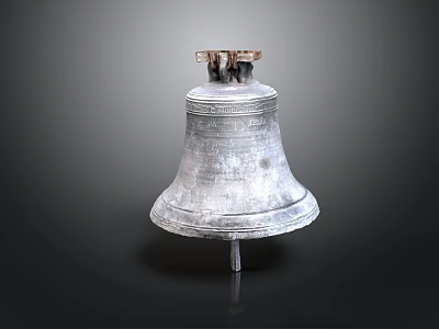 Intricate Bell Shaped Sculpture Carving With Detailed Metal Patterns And Top Decoration 3d model