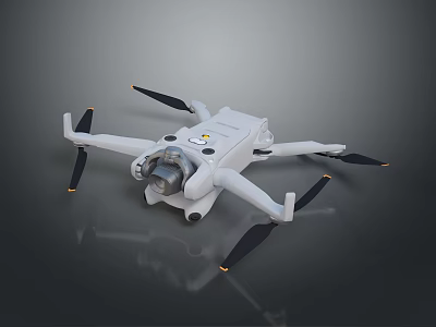 Advanced White Quadcopter Drone With Camera And Four Propellers Lightweight Aerial Tool 3d model