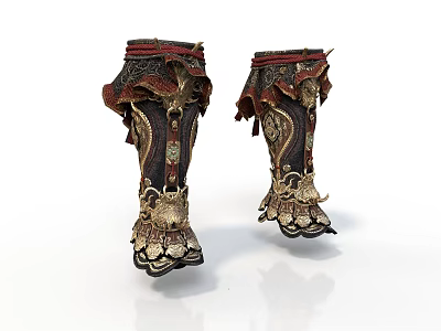 Ornate Ancient Weapon With Intricate Dragon Patterns And Metal Leather Craft Details 3d model