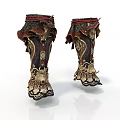 Ornate Ancient Weapon With Intricate Dragon Patterns And Metal Leather Craft Details